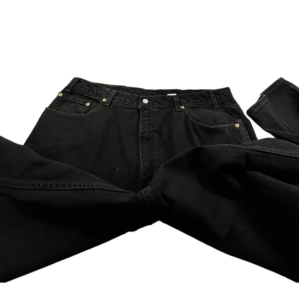 Levi's 550 Relaxed Fit Jeans Men's W42 L30 Black Denim 100% Cotton VTG